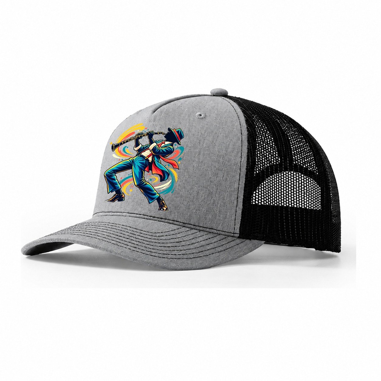 Clarinet Icon Music Instruments Trucker Hat – Sport Grey Black