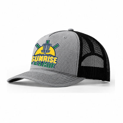 Sunrise League Disc Golf Trucker Hat – Sport Grey Black