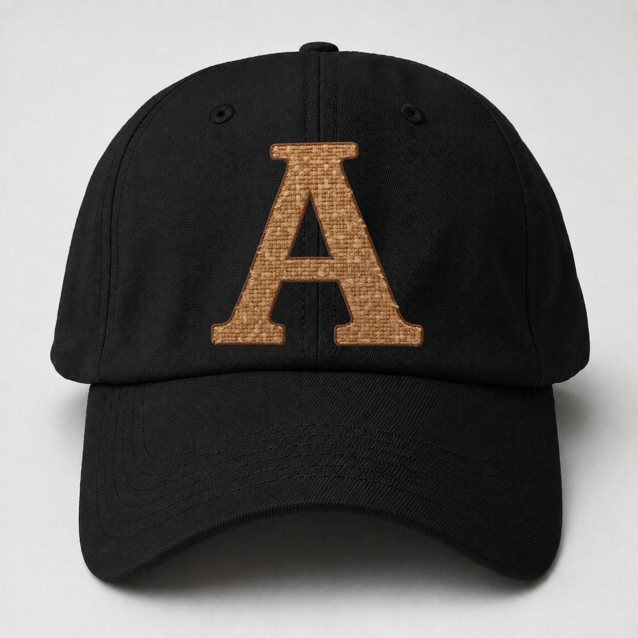 Woven Tweed A Monogram Baseball Cap – Black