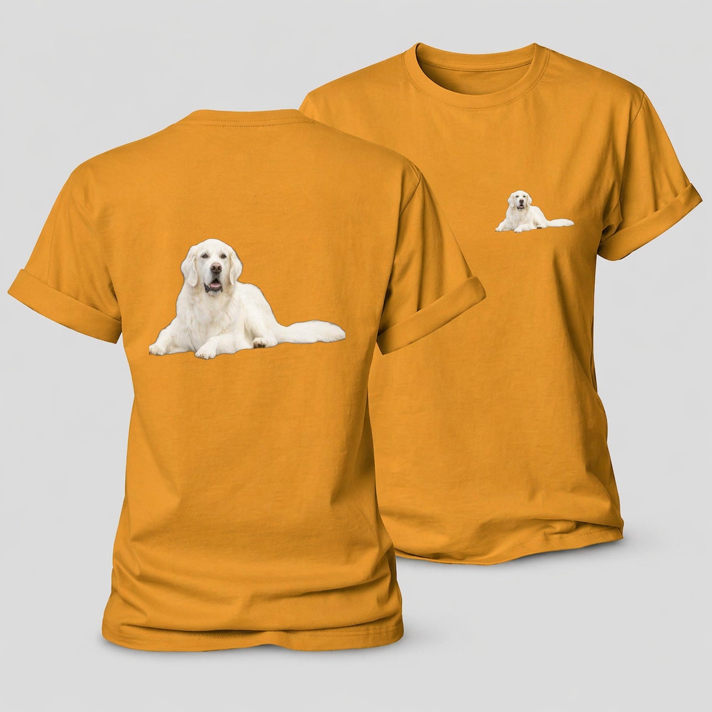 White English Cream Golden Retrievers Women's Cotton T-Shirt – Ginger Yellow