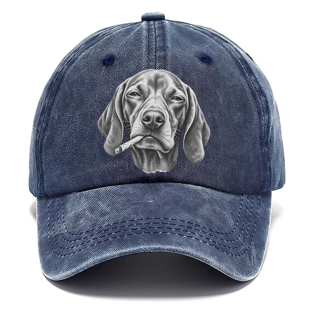 Vizsla A Loosely Hand Rolled Cigarette Smoking Dogs Smoking Dogs Portraits Classic Cap – Twilight Navy