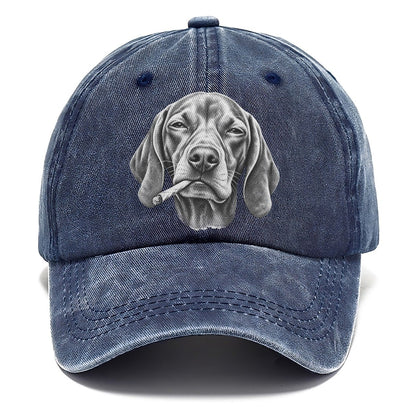 Vizsla A Loosely Hand Rolled Cigarette Smoking Dogs Smoking Dogs Portraits Classic Cap – Twilight Navy