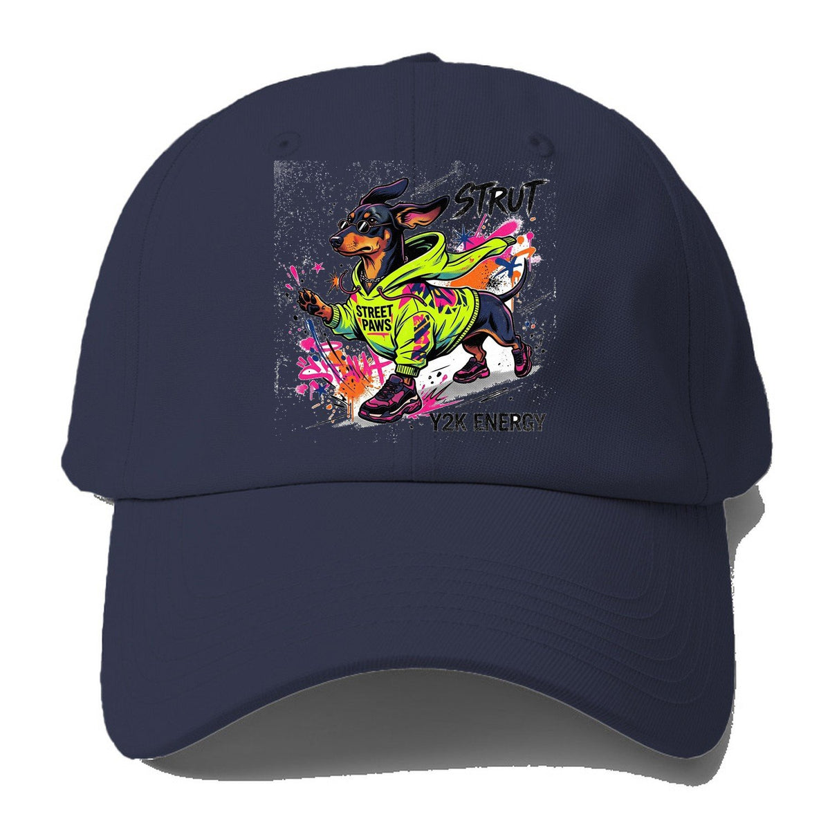 Strut Street Paws Y2K Energy Baseball Cap – Twilight Navy