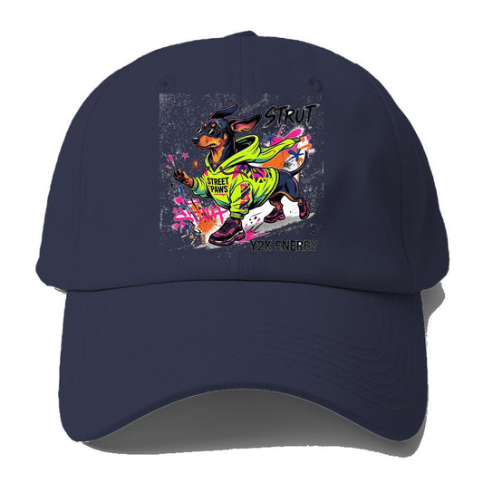 Strut Street Paws Y2K Energy Baseball Cap – Twilight Navy