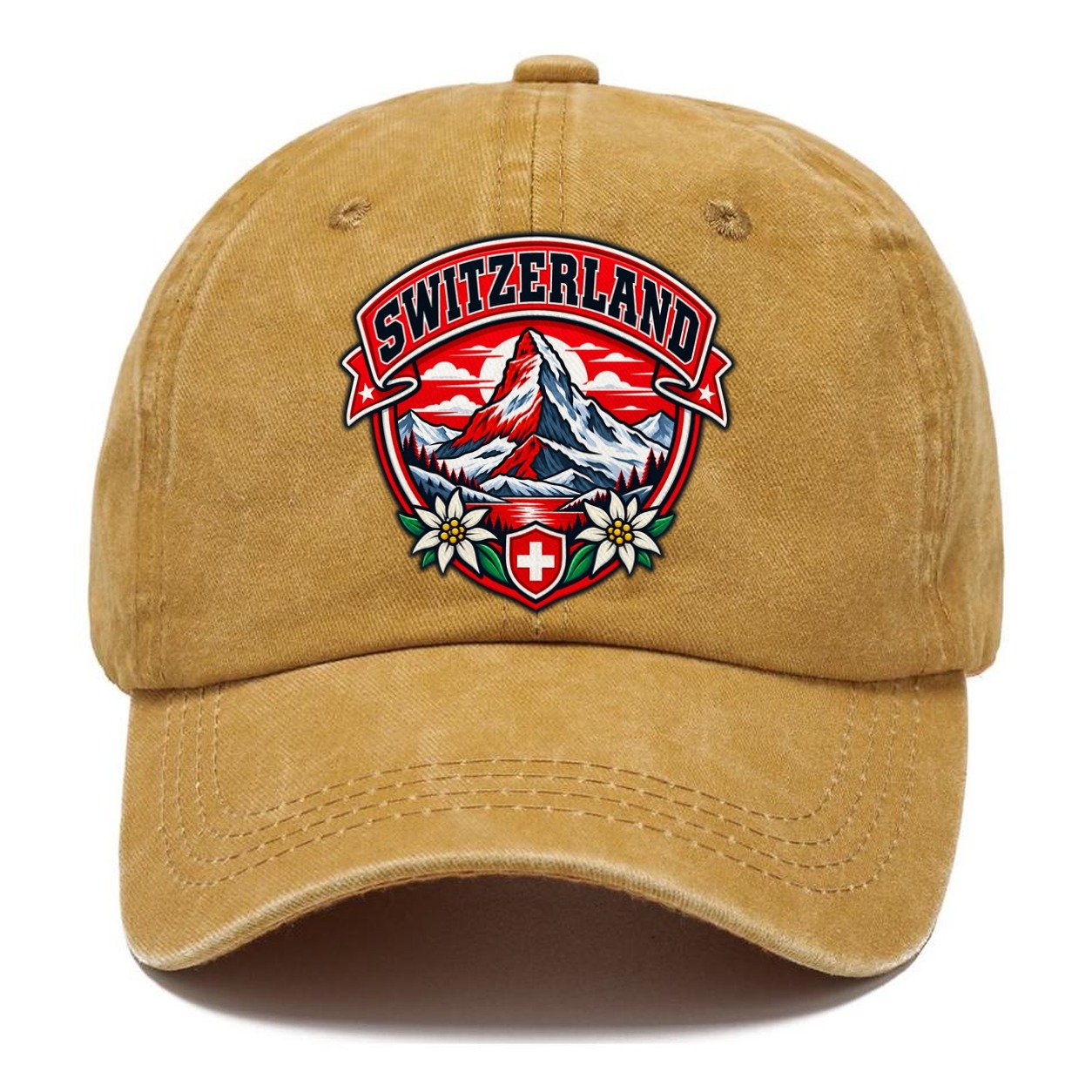 Switzerland Retro Badge Country Logos Classic Cap – Golden Harvest