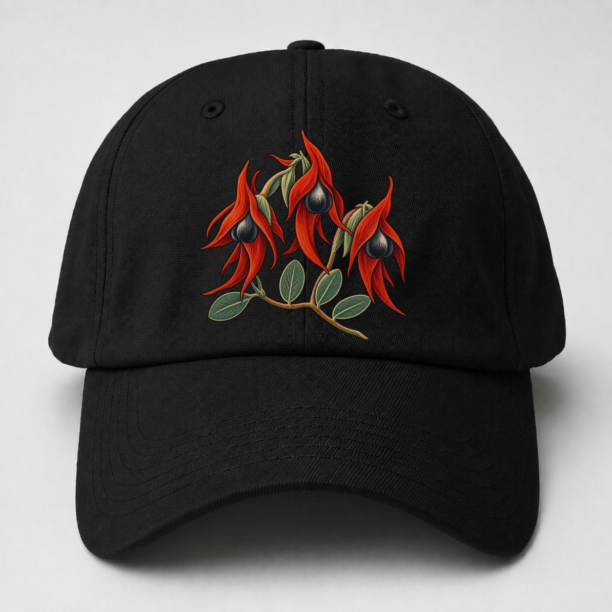 South Australia Sturt Desert Pea Cluster Australia Cultural Icons Baseball Cap – Black