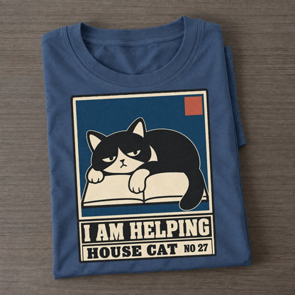 I Am Helping Neko Says No Classic T-shirt – Twilight Navy