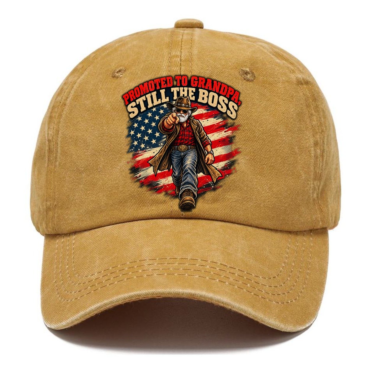 Promoted To Grandpa Still The Boss Old Man Strong Classic Cap – Golden Harvest