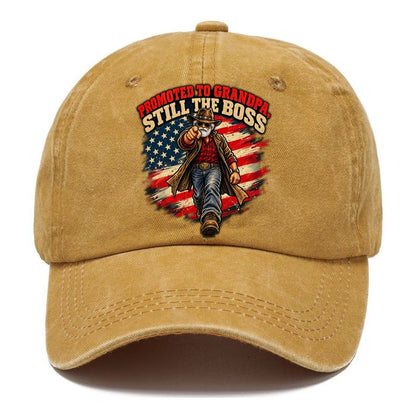 Promoted To Grandpa Still The Boss Old Man Strong Classic Cap – Golden Harvest