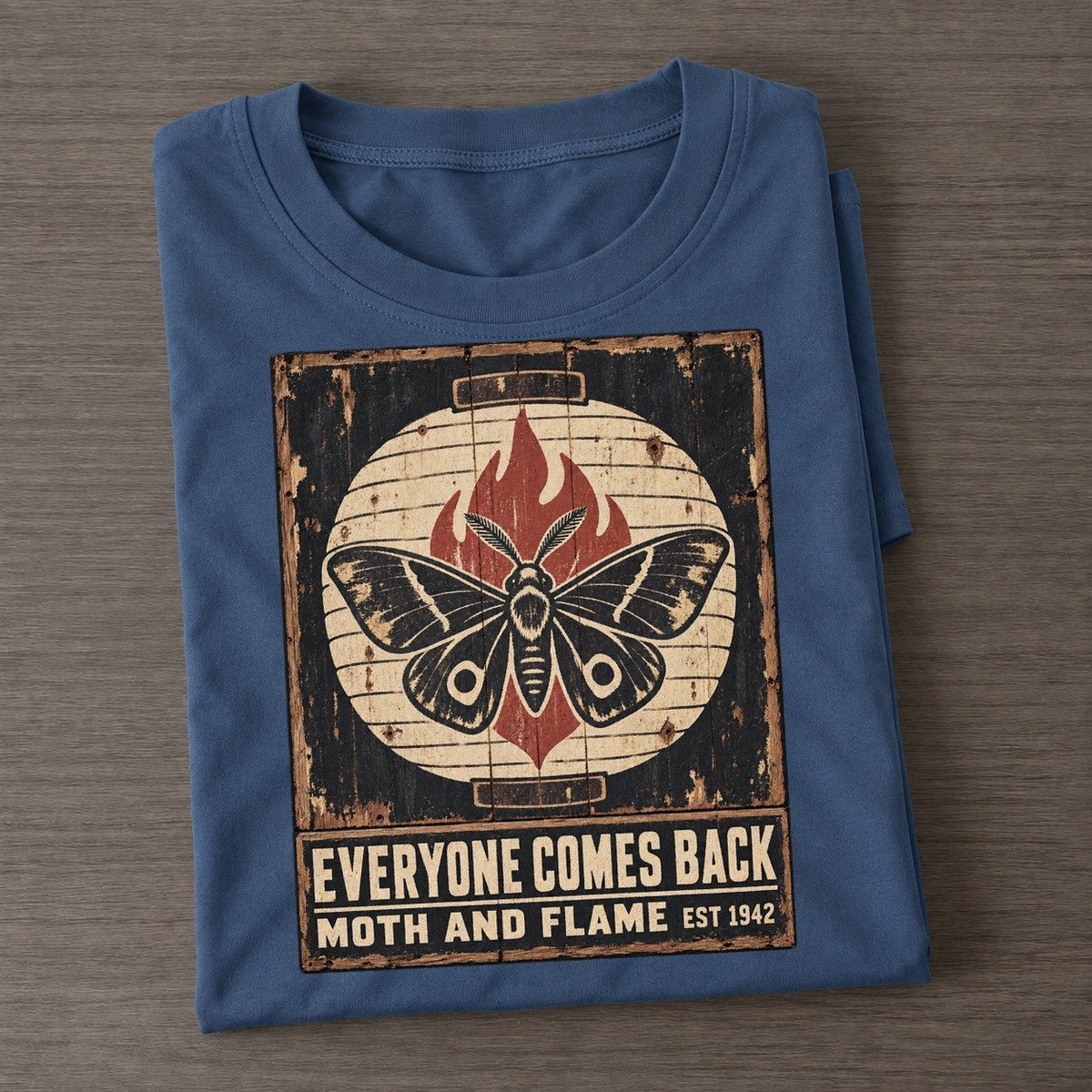 Moth And Flame Izakaya Rules Classic T-shirt – Twilight Navy
