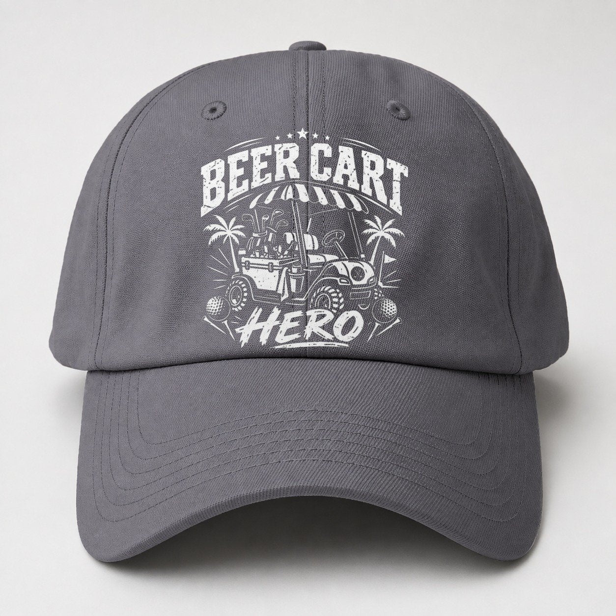 Beer Cart Hero Golf Life Baseball Cap – Grey