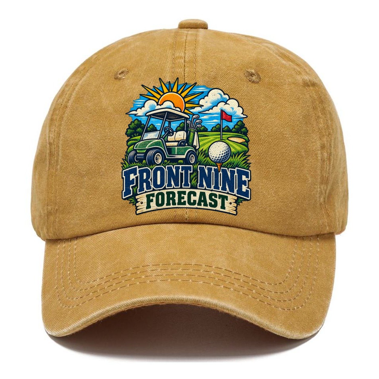 Front Nine Forecast Golf Life Classic Cap – Golden Harvest