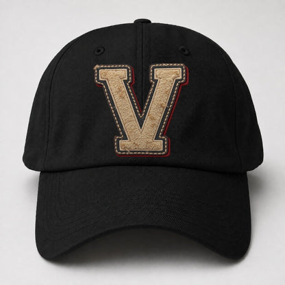 Varsity Chenille V Monogram Baseball Cap – Black