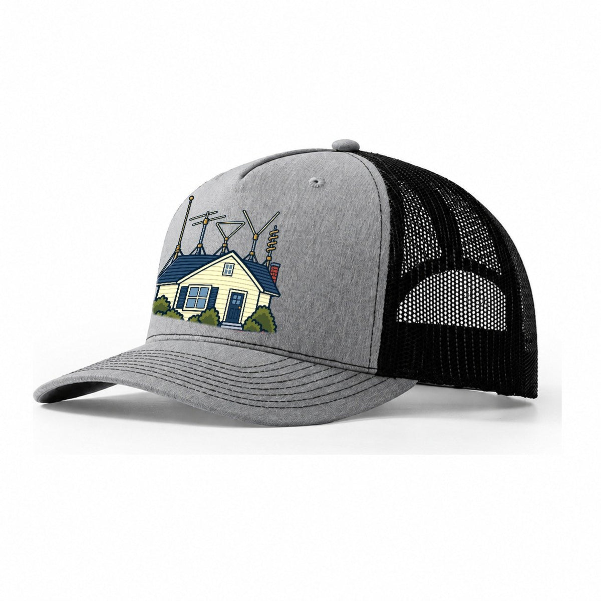 Antenna Filled Garden Amateur Radio Trucker Hat – Sport Grey Black