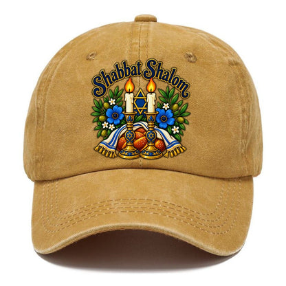 Shabbat Shalom Candles Judaism Heritage Classic Cap – Golden Harvest