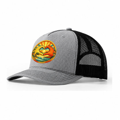 Golden Peace Trucker Hat – Sport Grey Black