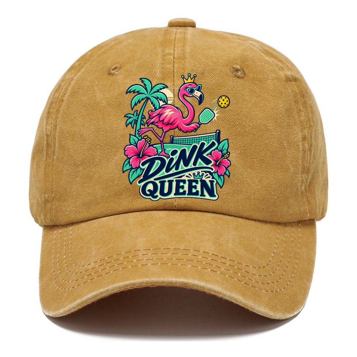 Flamingo Dink Queen Pickleball Life Classic Cap – Golden Harvest