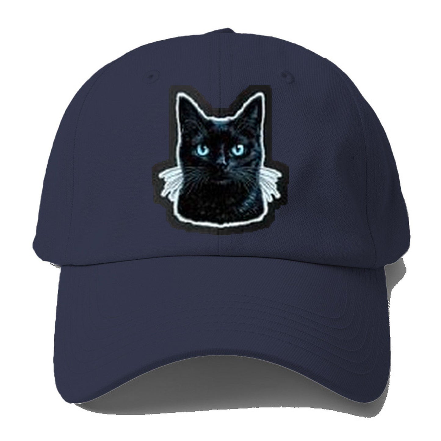 Golden Eyed Black Cat V2 Baseball Cap – Twilight Navy