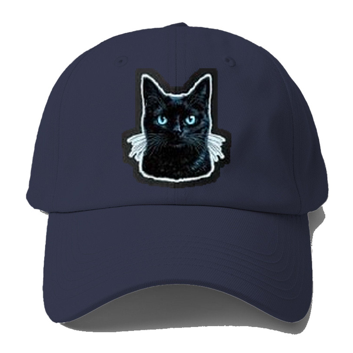 Golden Eyed Black Cat V2 Baseball Cap – Twilight Navy
