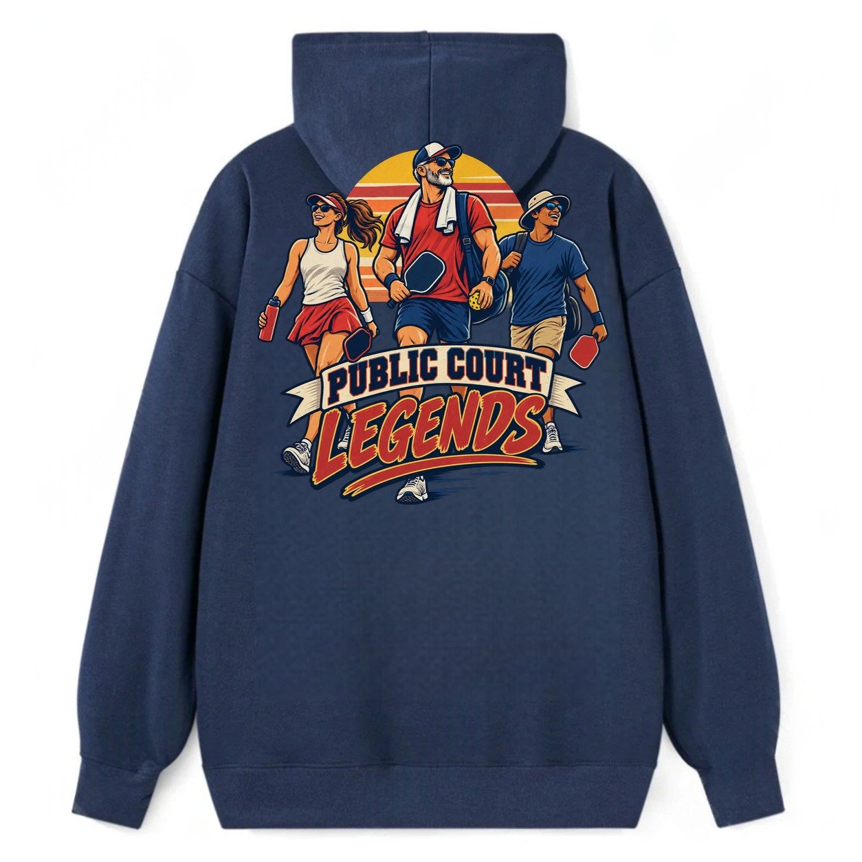 Public Court Legends Pickleball Life Classic Pullover Hoodie – Navy