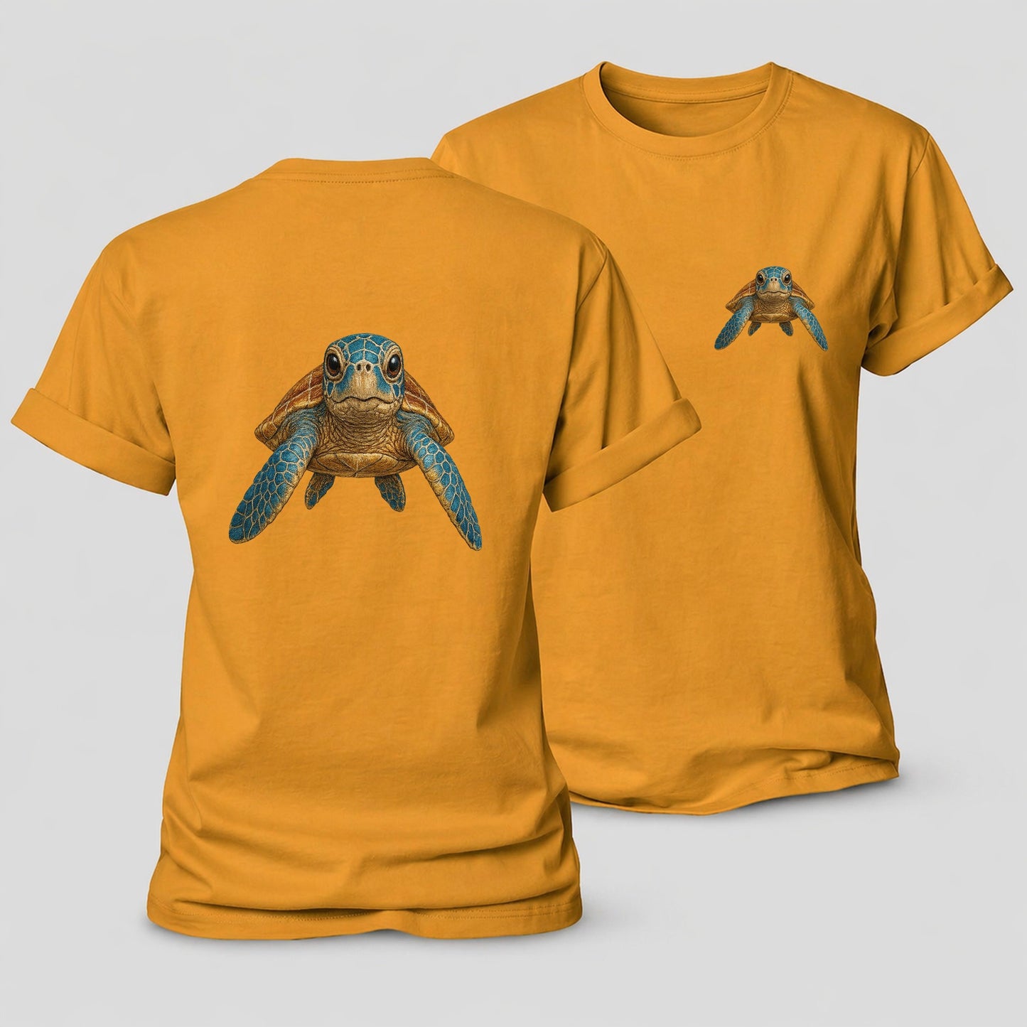Sea Turtle Serenity Women's Cotton T-Shirt – Ginger Yellow