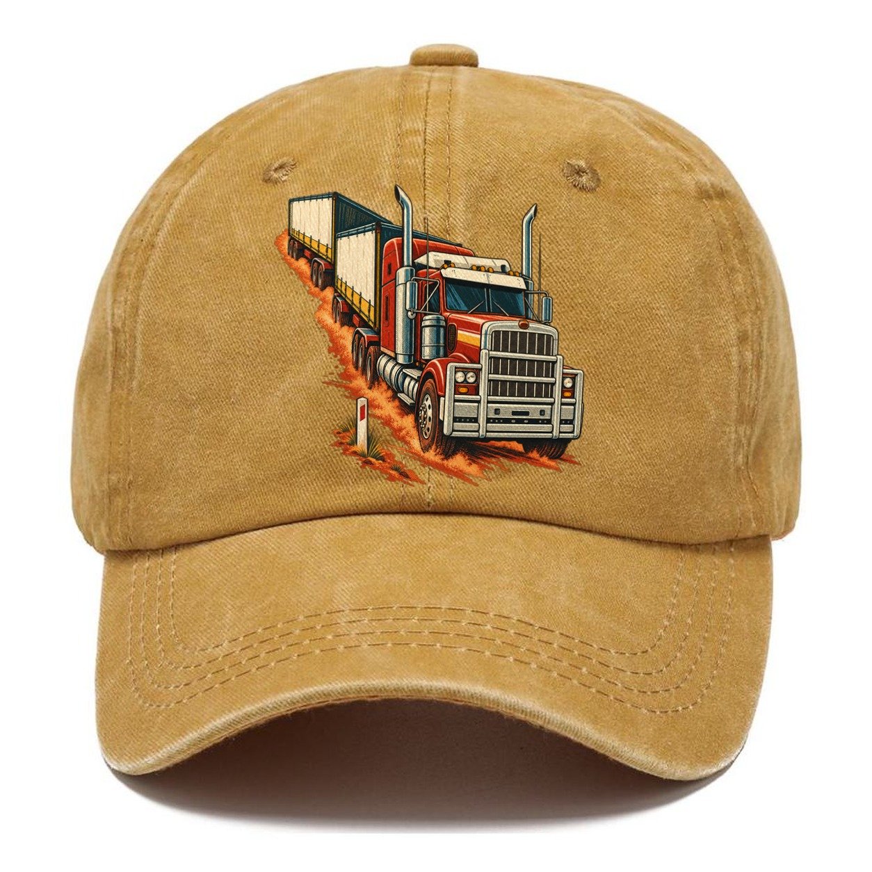 Generic Road Train And Red Dust Marker Australia Cultural Icons Classic Cap – Golden Harvest