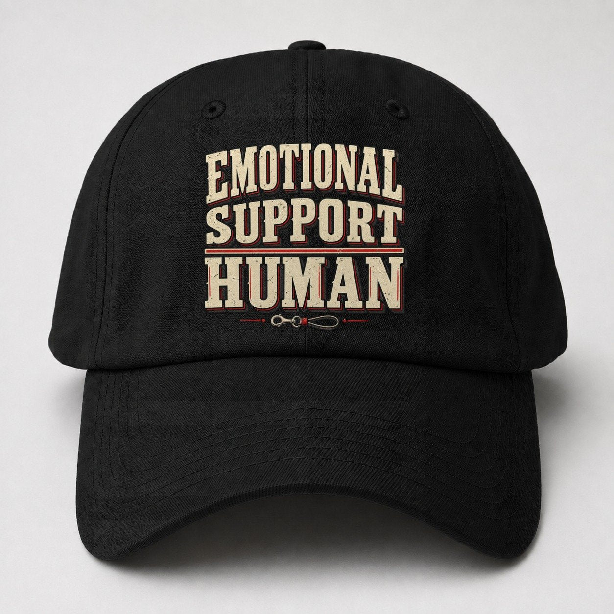 Emotional Support Human American Wit Baseball Cap – Black