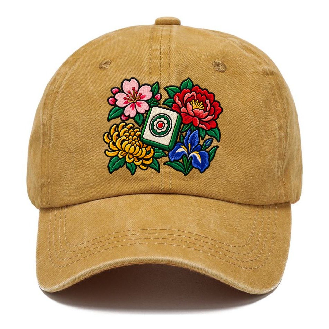 Flower Season Mahjong Game Night Classic Cap – Golden Harvest