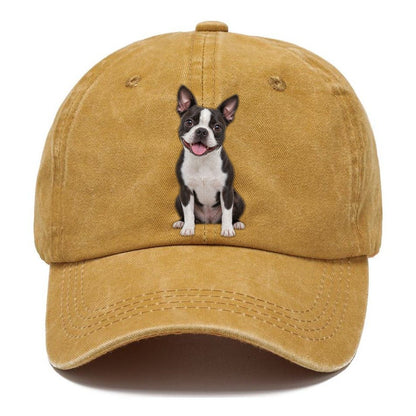 Boston Terrier Sitting Top Breeds Classic Cap – Golden Harvest