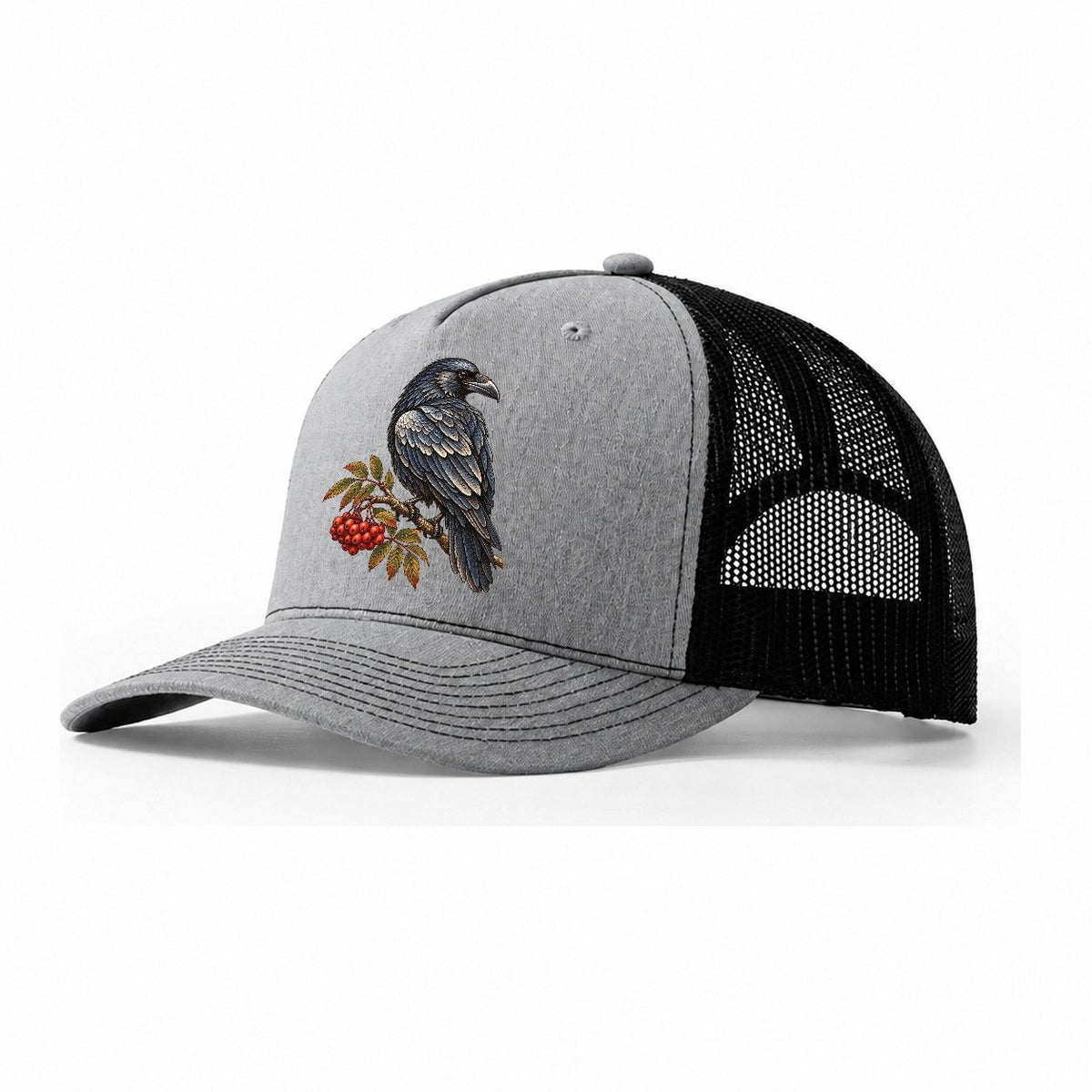 Raven Winter Rowan Character Club Trucker Hat – Sport Grey Black