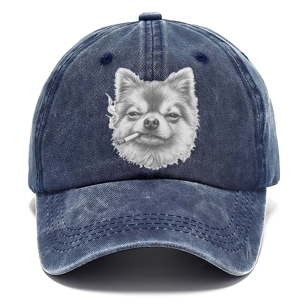 Pomeranian A Lit Cigarette Smoking Dogs Smoking Dogs Portraits Classic Cap – Twilight Navy