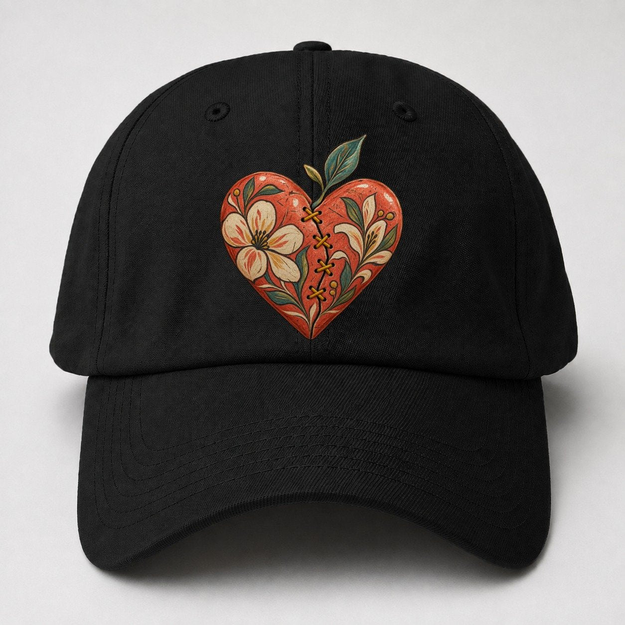 Mended Heart Golden Thread Gentle Wild Baseball Cap – Black
