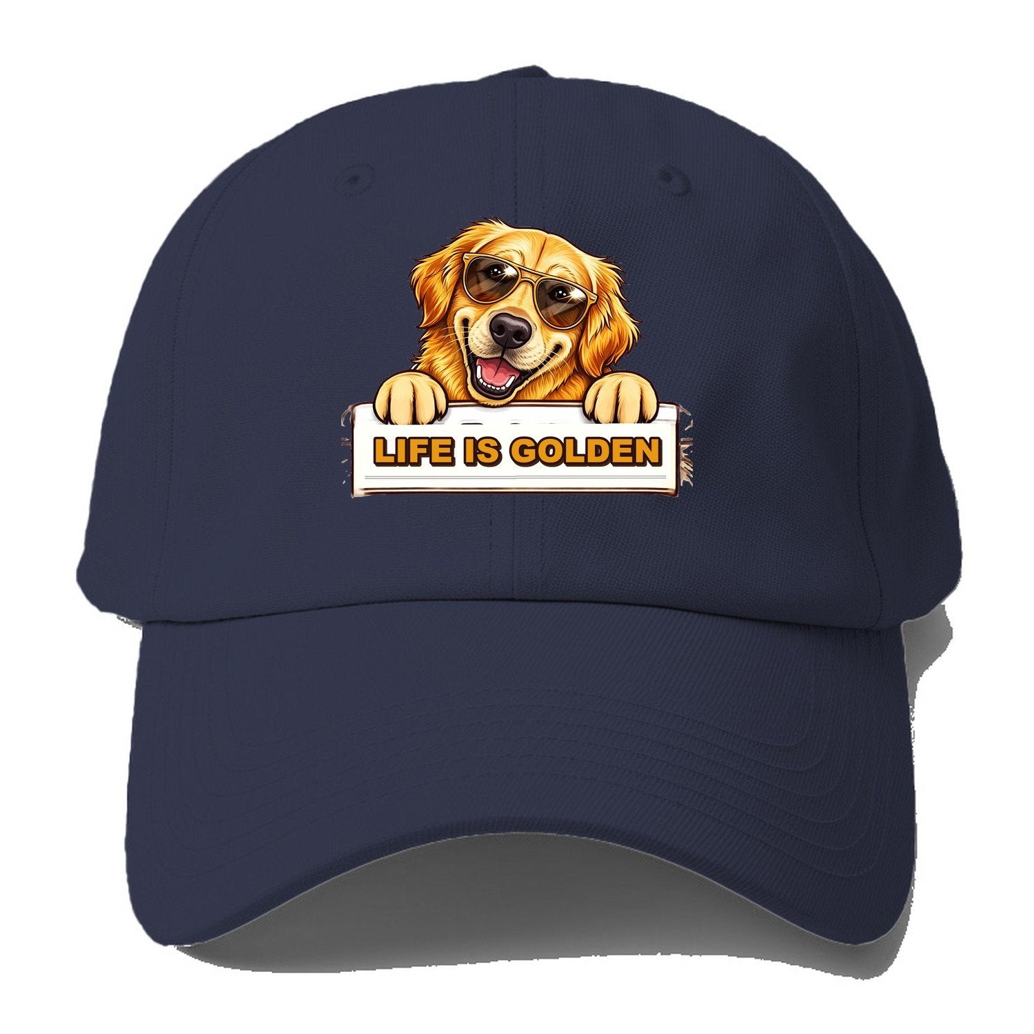 Life Is Golden Retriever Baseball Cap – Twilight Navy