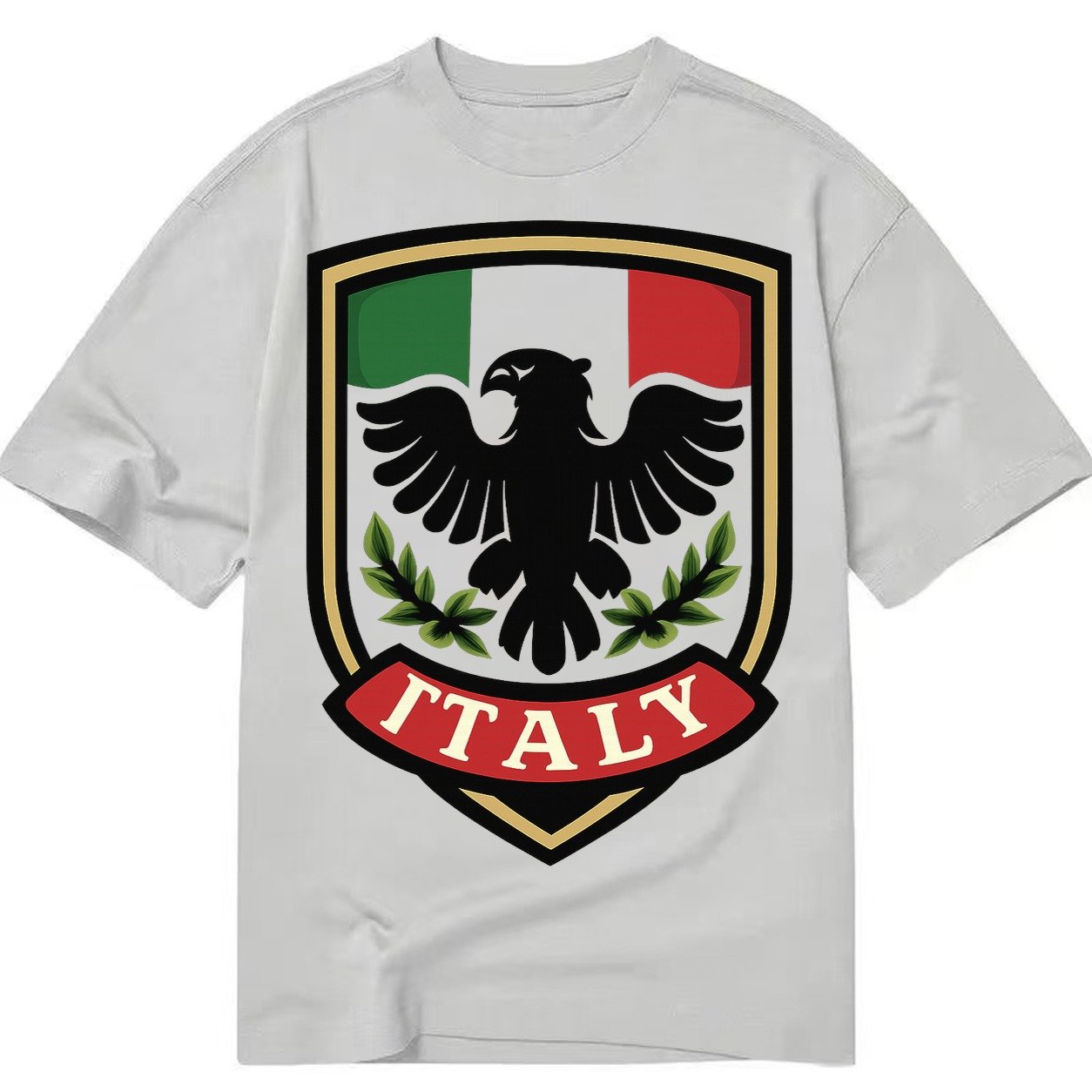 Italy Tricolor Logo Classic T-shirt – Grey