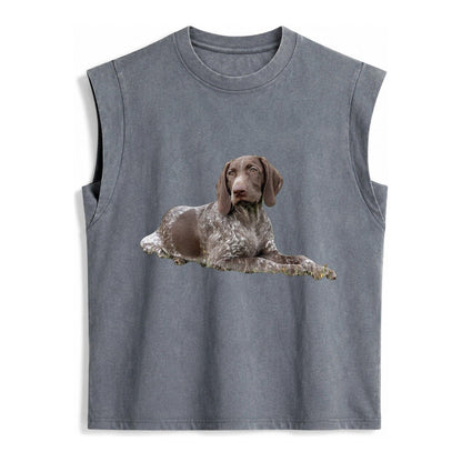 German Shorthaired Pointer 2 Vintage Washed Tank – Grey