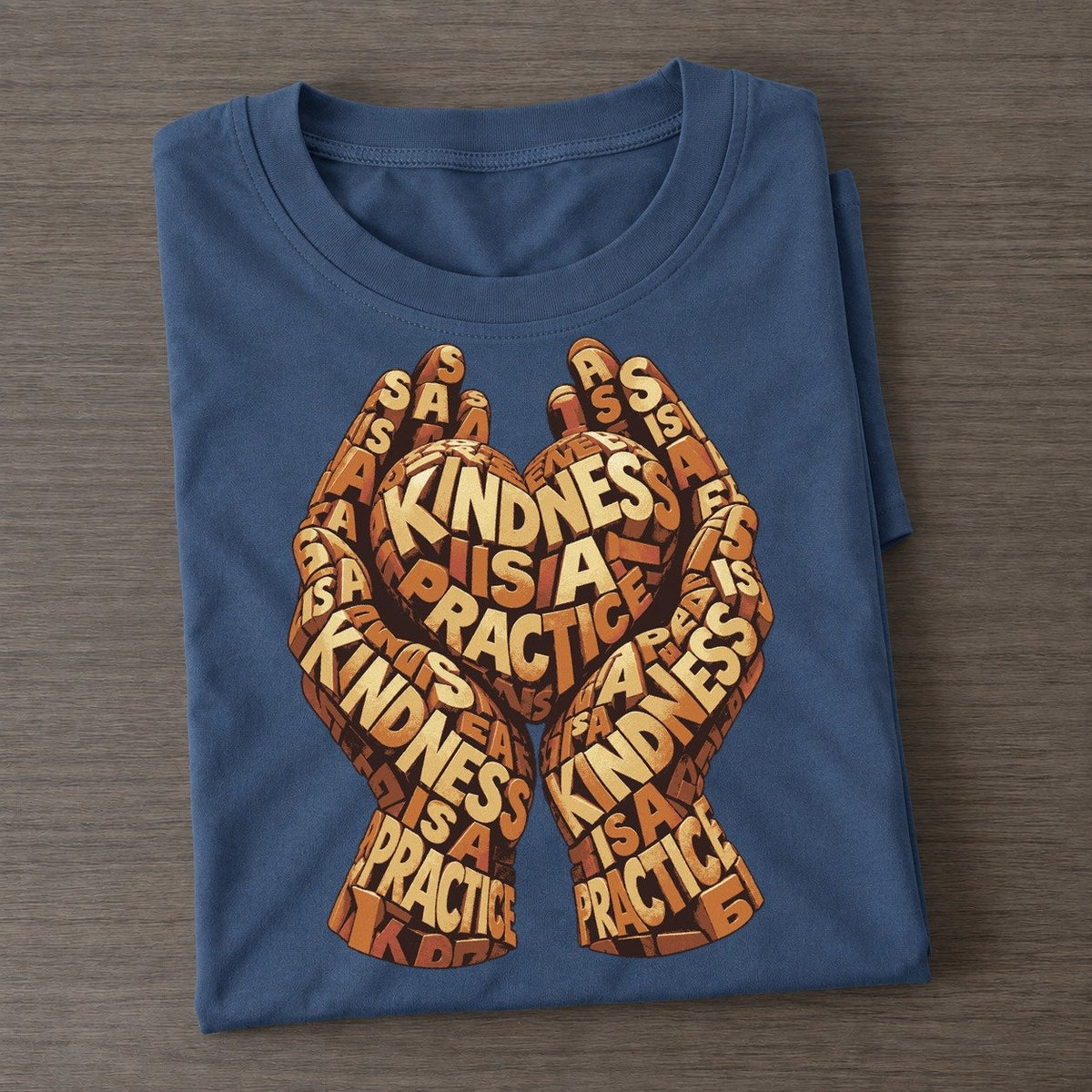 Hands And Heart Letter Sculpture Classic T-shirt – Twilight Navy