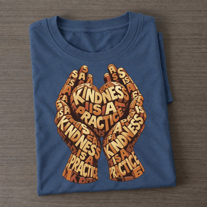 Hands And Heart Letter Sculpture Classic T-shirt – Twilight Navy