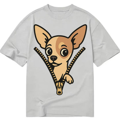 Chihuahua Apple Head Large Pointed Ears Big Round Eyes Tiny Classic T-shirt – Grey