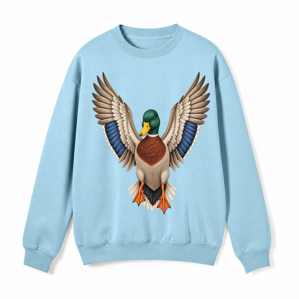 Mallard Majesty Fleece Sweatshirt – Light Blue