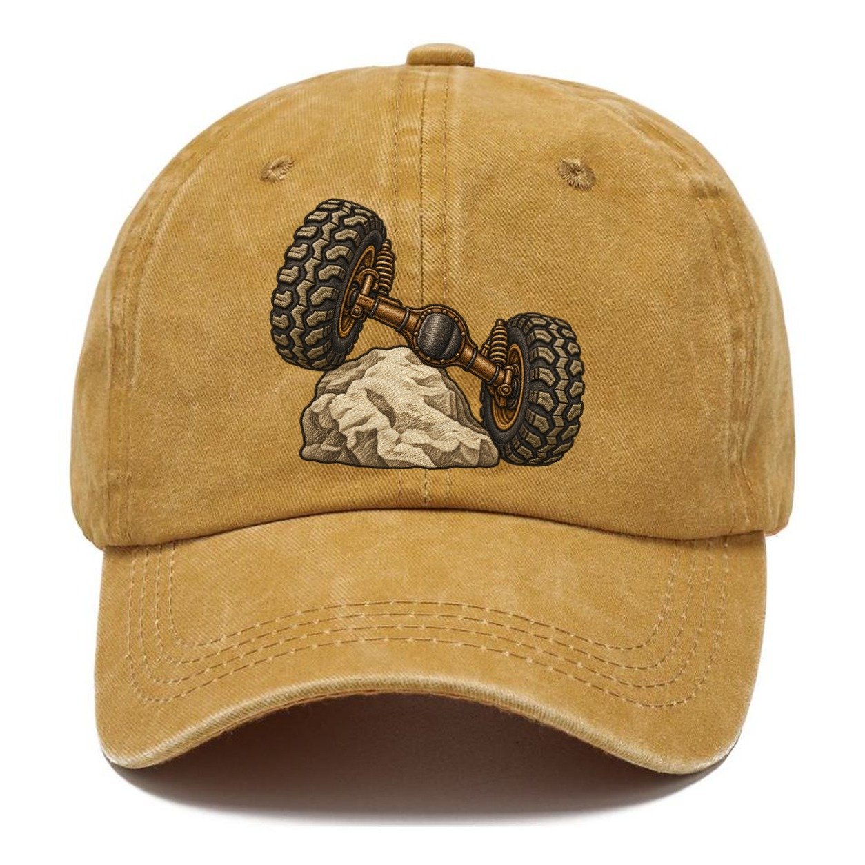 Articulated Axle Over A Rock Off Roading And Overlanding Classic Cap – Golden Harvest