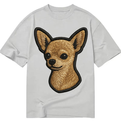 Chihuahua Front Facing Embroidered Portrait 78ceab Classic T-shirt – Grey