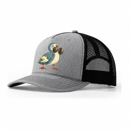 Swan Neck Curl Animal Lifters Trucker Hat – Sport Grey Black