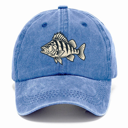 Geometric Perch Fishing Elegant Classic Cap – Summer Sky