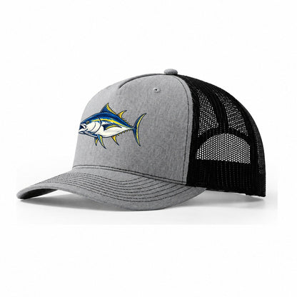 Tuna Silhouette Fishing Elegant Trucker Hat – Sport Grey Black