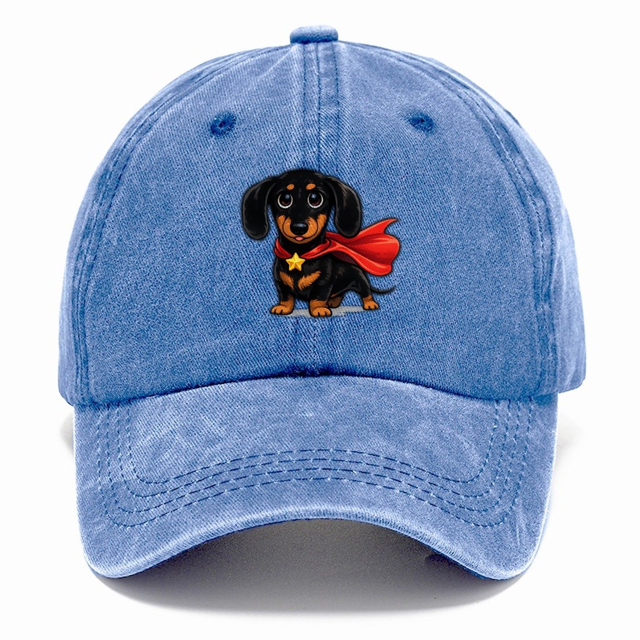 Dachshund Superhero Cape Classic Cap – Summer Sky