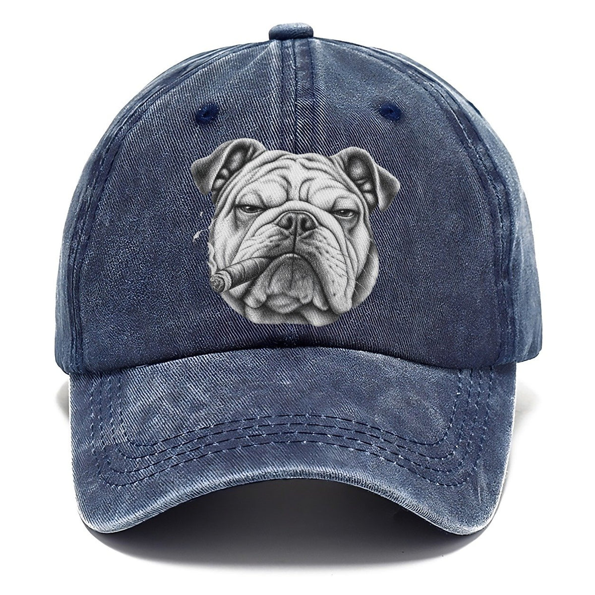 Bulldog A Lit Cigar Smoking Dogs Smoking Dogs Portraits Classic Cap – Twilight Navy