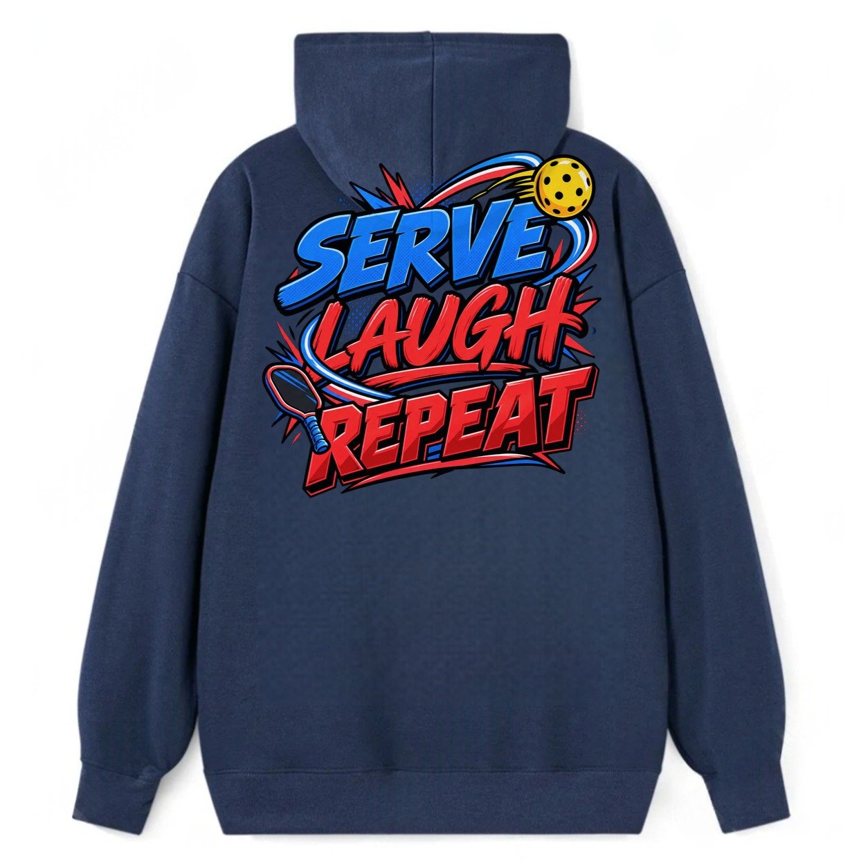 Serve Laugh Repeat Pickleball Life Classic Pullover Hoodie – Navy