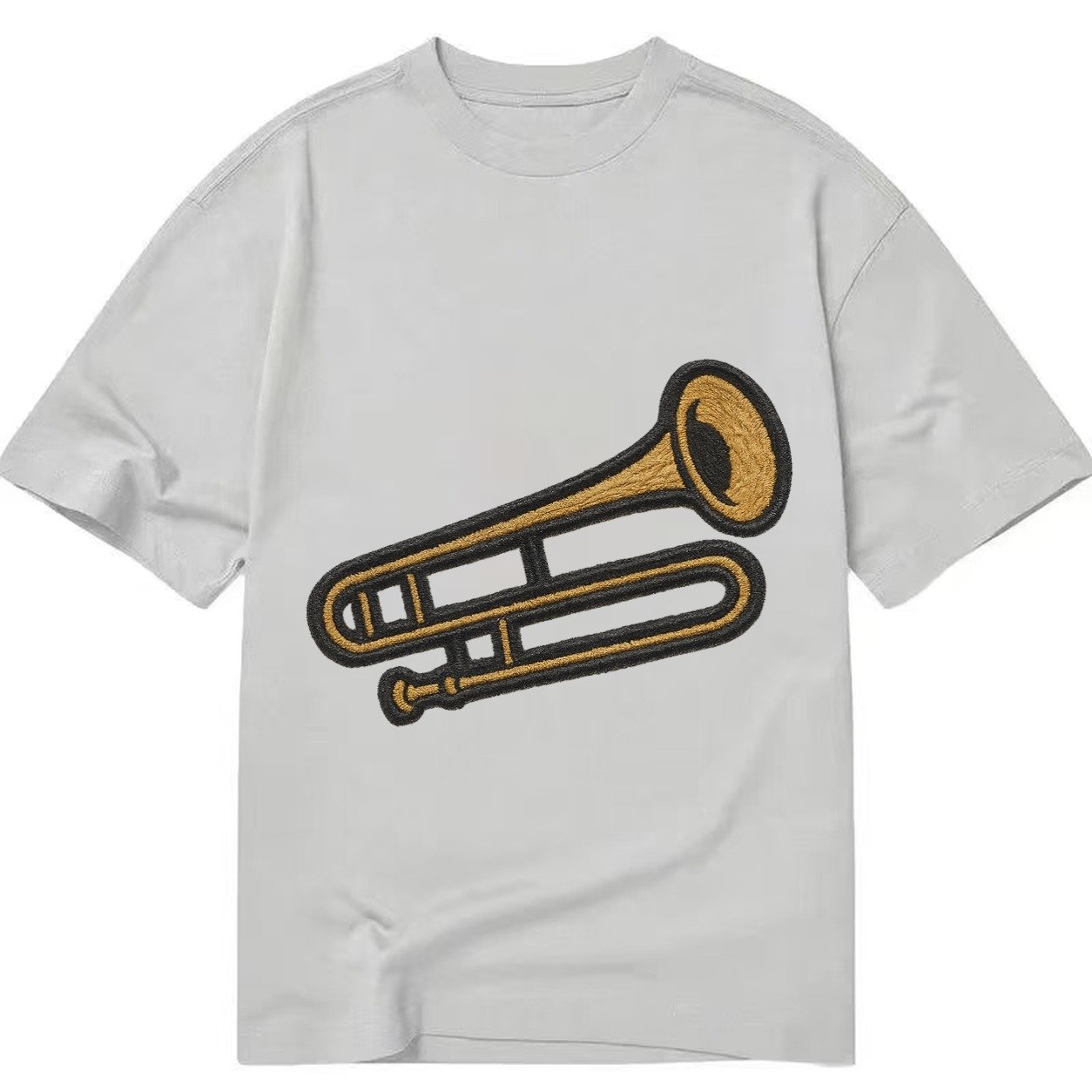 Trombone Brass Trombone With Slide And Bell Classic T-shirt – Grey