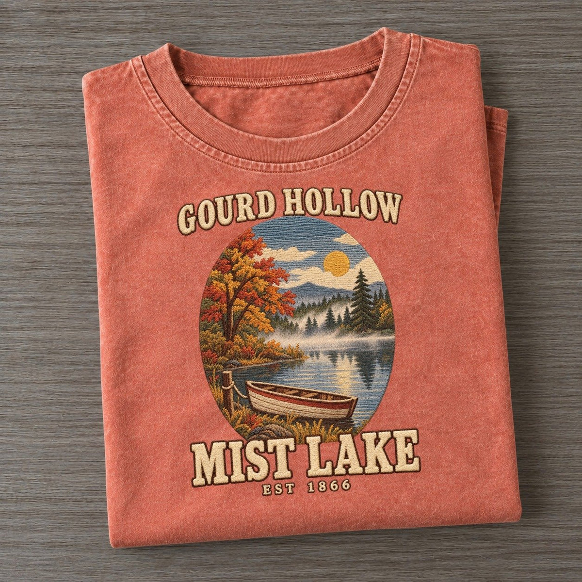 Mist Lake Gourd Hollow Vintage T-shirt – Terracotta