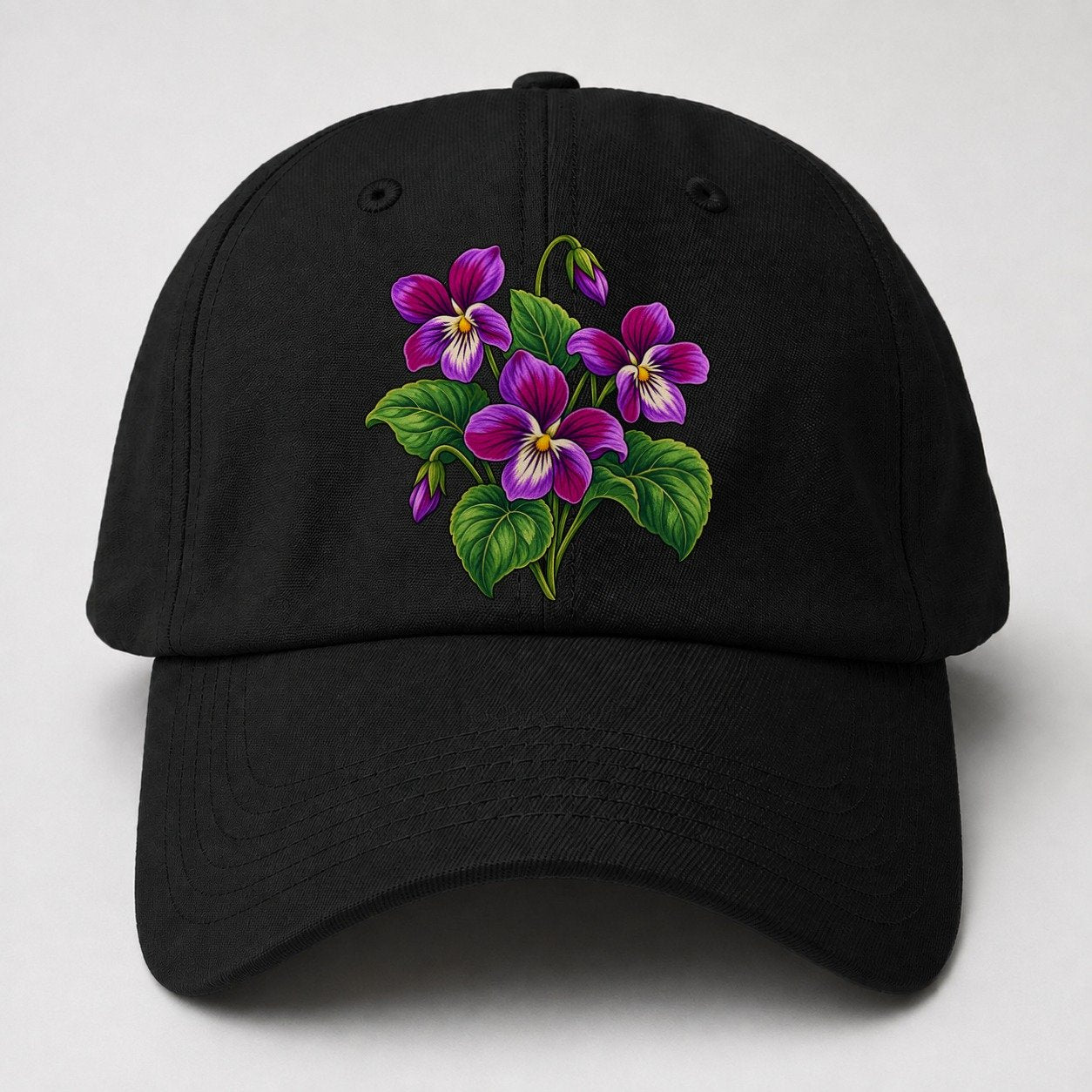 New Brunswick Purple Violet Canada Cultural Icons Baseball Cap – Black